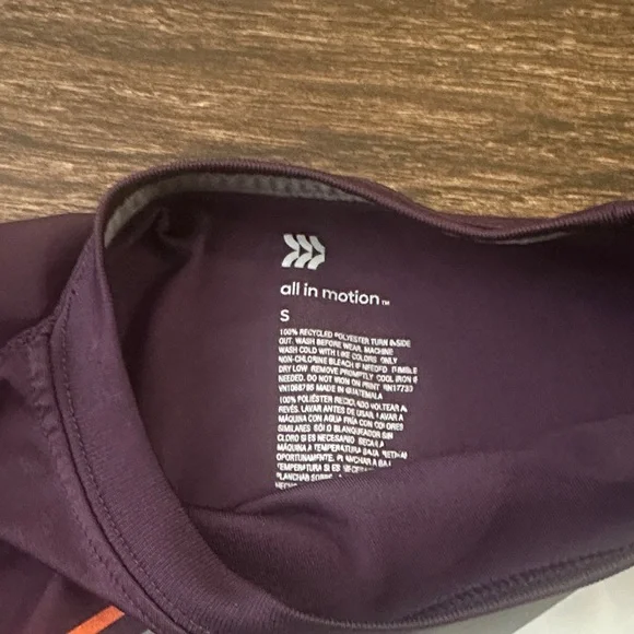 All in Motion deep purple Kids Tee with Graphic Stripes - Picture 2 of 4